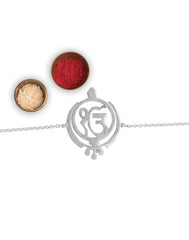 Handmade Ek Onkar Bracelet in Silver Alloy
