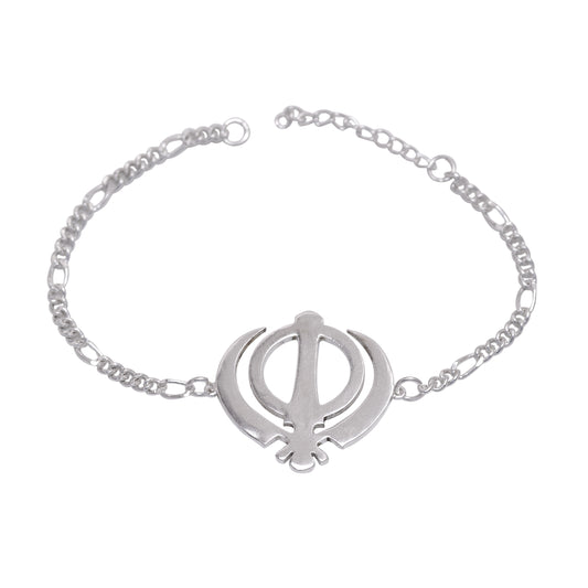 Handmade Sikh Bracelet in Silver Alloy