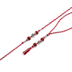 Combo of Silver Alloy Rudraksh Om Thread Rakhi for Bhaiya Bhabhi Couple Rakhi