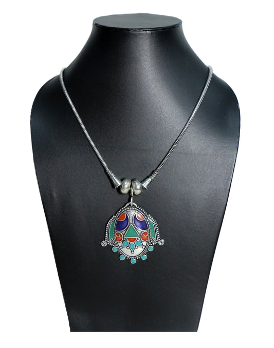 Multi Stone Tribal Look Necklace
