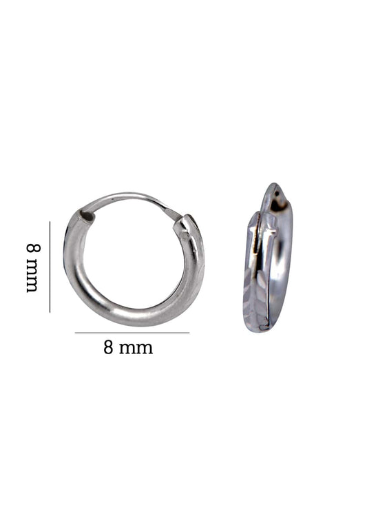 Pure 92.5 Sterling Silver Unisexual Hoop Earrings