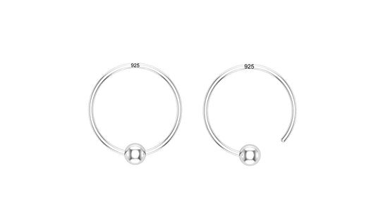 Pure 92.5 Sterling Silver Light weighted Hoop Earrings