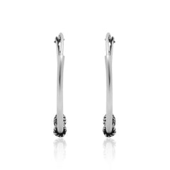 Designer Pure 92.5 Sterling Silver Oxidised Hoops Balis