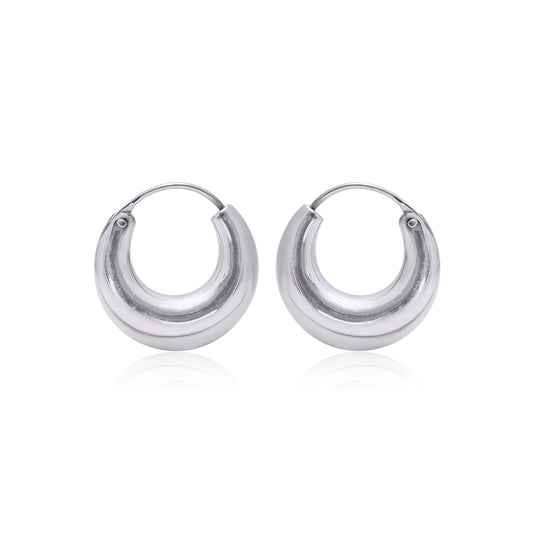 Pure 925 Sterling Silver Unisex Hoop Earrings