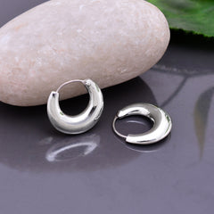 Pure 925 Sterling Silver Unisex Hoop Earrings