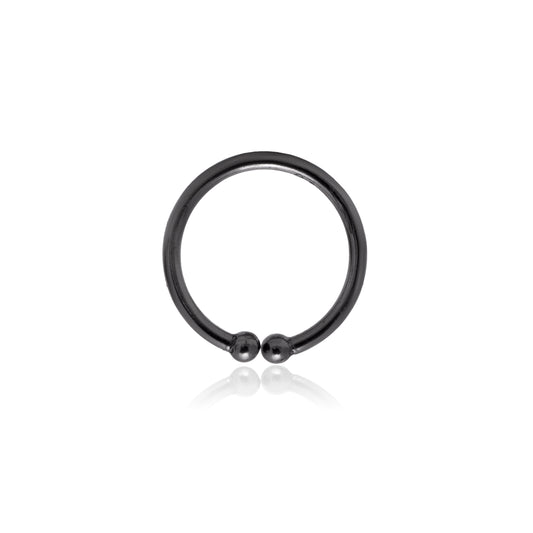 92.5 Sterling Silver 8 mm Black Clip On Nose Ring