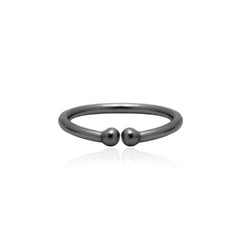 92.5 Sterling Silver 8 mm Black Clip On Nose Ring