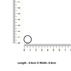 92.5 Sterling Silver 8 mm Black Clip On Nose Ring