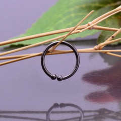 92.5 Sterling Silver 8 mm Black Clip On Nose Ring