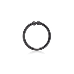 92.5 Sterling Silver 8 mm Black Clip On Nose Ring