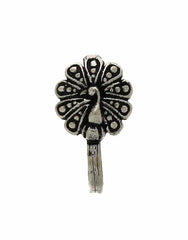 Combo Set of 5 Designer Antique Oxidized Silver Alloy Nose Pin Studs for Women