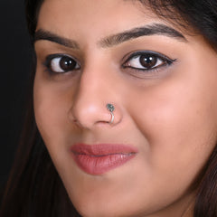 Flower Clip on Nose Pin in 92.5 Silver
