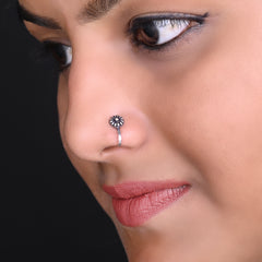 Round Clip on Nose Pin in 92.5 Silver