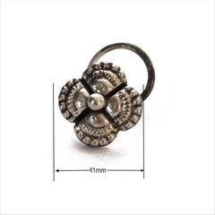 Combo of Designer and Tribal look Silver Alloy Petals and Traditional look  Nose Pin/Studs