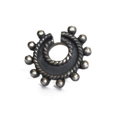 Horse Shoe Look Clip On Press On Nose Pin in Silver Alloy