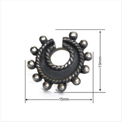 Horse Shoe Look Clip On Press On Nose Pin in Silver Alloy