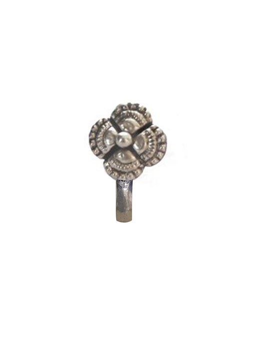 Clip On Press On Nose Pin in Silver Alloy