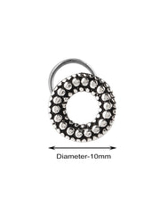 Combo of Designer and Good looking Silver Alloy Leaf and Hollow Round Shape Nose Pin/Studs