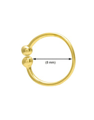 92.5 Sterling Silver Clip On Gold Plated Nose Ring