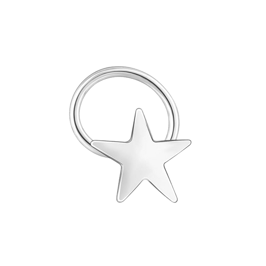 Star Shape Nose Pin with wire in 92.5 Sterling Silver for Women and Girls