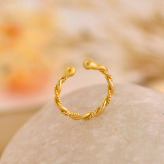 Clip On Gold Plated nose Ring in 92.5 Silver for Women and Girls
