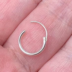 92.5 Sterling Silver 10 mm Nose Ring Hoops Bali