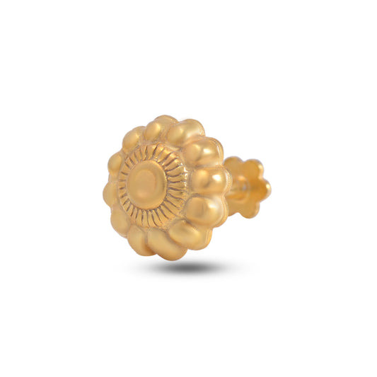 18k Gold Plated Screw Back Nose Pin in 92.5 Sterling Silver for Women and Girls