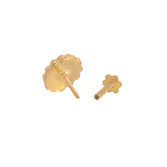 18k Gold Plated Screw Back Nose Pin in 92.5 Sterling Silver for Women and Girls
