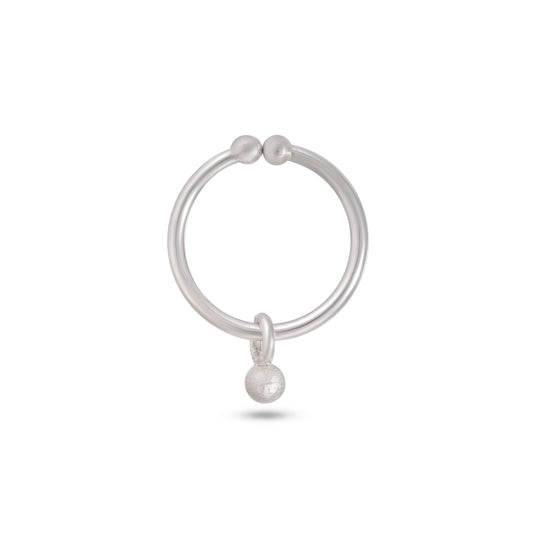 92.5 Sterling Silver Clip On Gold Plated Nose Ring with Hanging Ball
