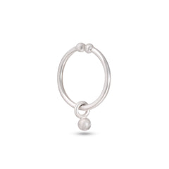 92.5 Sterling Silver Clip On Gold Plated Nose Ring with Hanging Ball