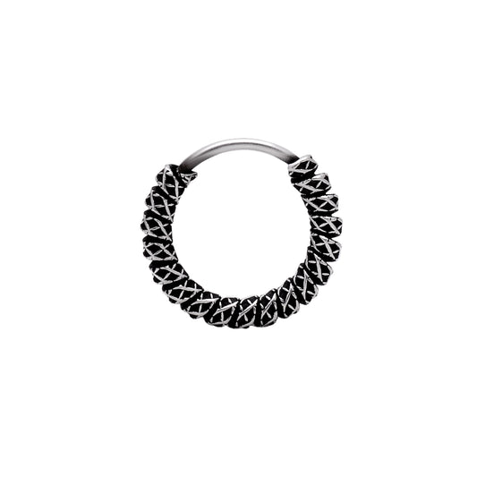 Oxidized 92.5 Sterling Silver 10 mm Nose Ring