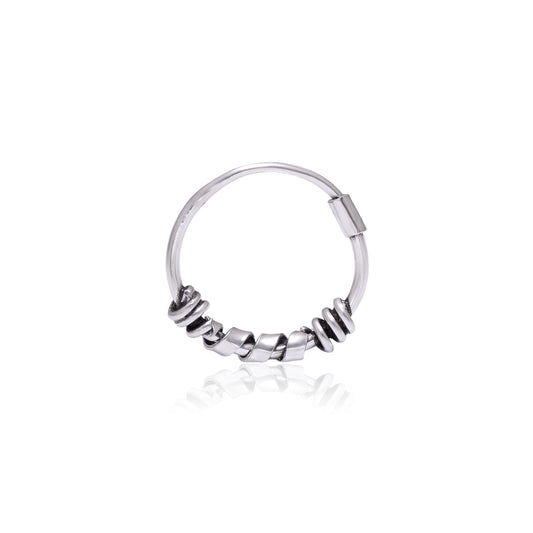 Designer Nose Ring in 92.5 Sterling Oxidized Silver