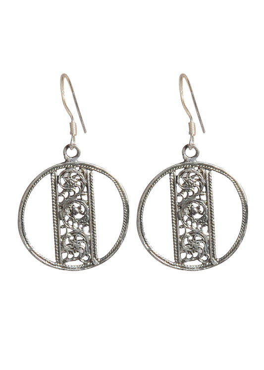 Pair of Oxidized 925 Sterling Silver Handmade Dangler Hanging Earrings