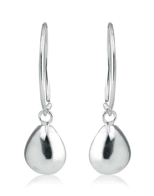 Designer Drop Earrings in Open Loop in Pure 92.5 Sterling Silver