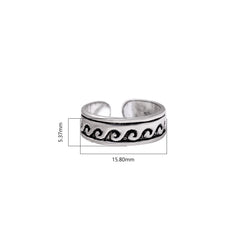 Unique pair of Oxidized Silver Toe Rings Bichiya in 925 Sterling Silver