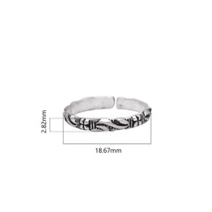 Pair of Silver Oxidized light weighted 925 Silver Toe Rings