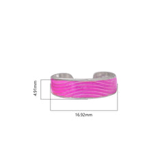 Colorful pair of Pink Enamel Toe Rings in 925 Sterling Silver
