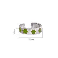 Colorful pair of Green Enamel Toe Rings in 925 Sterling Silver