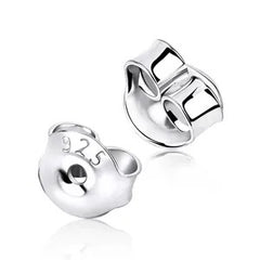 Butterfly Push Backs for Stud Earrings for Women in Sterling Silver - 3 Pairs