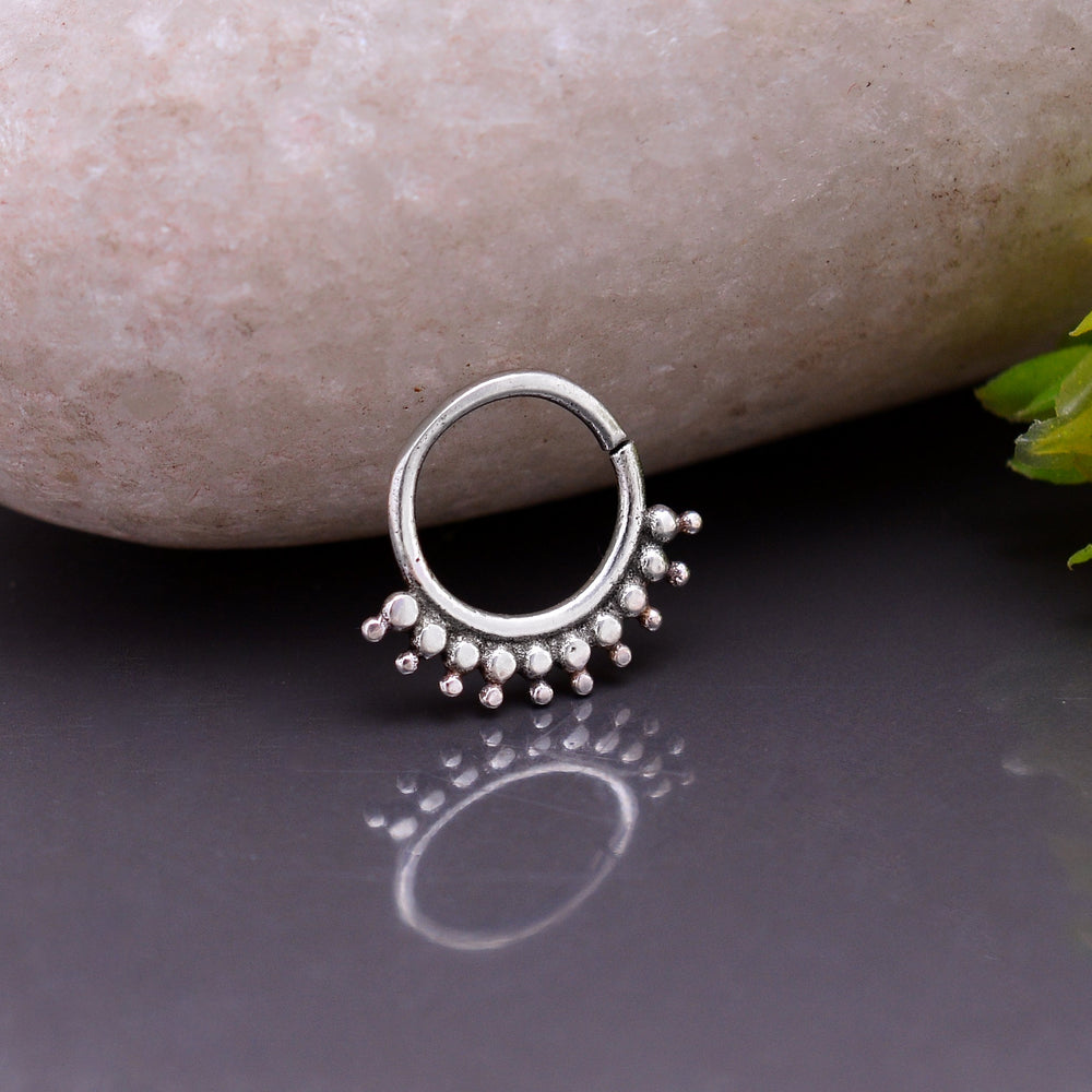 Oxidized 92.5 Sterling Silver Nose Ring - Silver Nose Ring