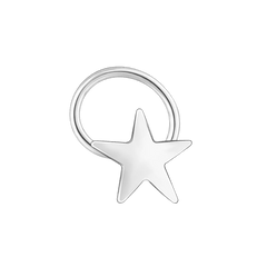Star Shape Nose Pin with wire in 92.5 Sterling Silver for Women and Girls - Silver Nose Pin