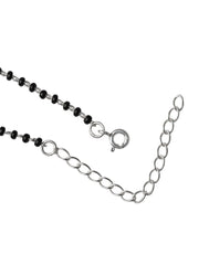 Oval Pendant and Earring Mangalsutra Set in Pure 925 Sterling Silver