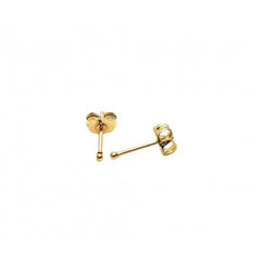 1 mm Gold Plated Piercing Ball 925 Silver Stud Earrings - Studs
