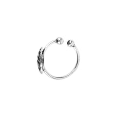 Designer Clip On Leaf nose Ring in 92.5 Silver