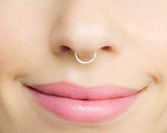 92.5 Sterling Silver Clip On Gold Plated Nose Ring