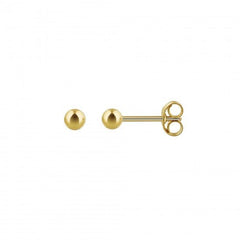 3 mm Gold Plated Piercing Ball 925 Silver Stud Earrings - Studs