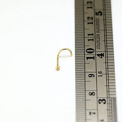 Dot Size Tiny Round 1 MM Gold Plated Nose Pin with wire in 92.5 Silver