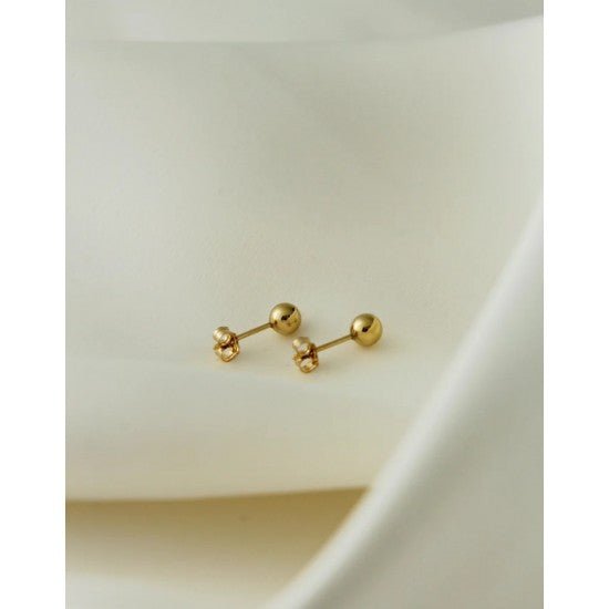 5 mm Gold Plated Piercing Ball 925 Silver Stud Earrings - Studs