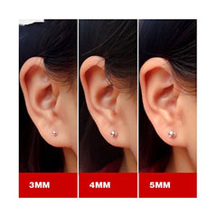 925 Sterling Silver Piercing 4 mm Hollow Ball Stud Unisex Earrings