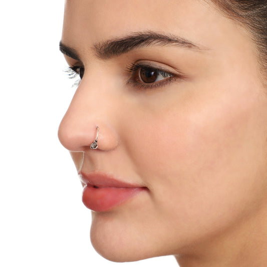Pure 92.5 Sterling Silver Designer Press On Knots Nose Ring with No Piercing required